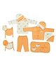 My Tiny Wear 14 pcs Full Sleeves New Born Baby Cotton Clothing Set - Orange