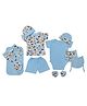 My Tiny Wear 14 pcs Half Sleeves New Born Baby Cotton Clothing Set - Light Blue