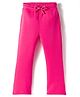 Kookie Kids India Cotton Knit Full Length Fit & Flared Solid Colour Pant - Pink