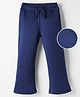 Kookie Kids knit Full Length Solid Lounge Pant - Navy Blue