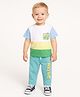 JusCubs Cotton Knit Half Sleeves Typography Printed & Cut & Sew Tee With Pant Set - Multi Colour