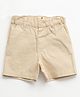 JusCubs Cotton Woven Knee Length Solid Shorts - Beige