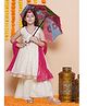 Bitiya By Bhama Silk Woven Sleeveless Abstract Foil Printed Kurta & Sharara With Dupatta Set - Off White