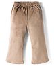 Babyhug Velour Knit Full Length Flared Solid Colour Fleece & Woollen Pant - Tan