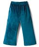 Babyhug Velour Knit Full Length Flared Solid Woollen Pant - Blue