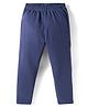 Babyhug Velour Knit Full Length Solid Colour Fleece & Woollen Pant - Navy Blue