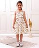 Superminis Rayon Woven Sleeveless Floral Printed Cut Out Detailed Dress - Yellow