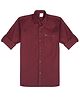 CAVIO Cotton Woven Full Sleeves Solid Shirt - Maroon
