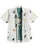 CAVIO Cotton Woven Half Sleeves Boy & Typography Printed Shirt & Tee - Green