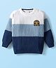 Babyhug Knit Full Sleeves Pullover Sweater with Cable Knit Design & Patch Detailing - Navy Blue & White