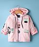 Dapper Dudes Full Sleeves Typography Printed Hooded Jacket With Tee Set - Peach