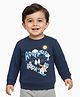 Doodle Poodle 100% Cotton Knit Full Sleeves Sweatshirt With Polar Bear Print - Navy Blue