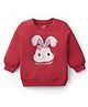 Doodle Poodle 100% Cotton Looper Knit Full Sleeves Sweatshirt With Bunny Print - Red