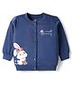 Doodle Poodle 100% Cotton Knit Full Sleeves Sweatjacket With Bunny Print - Navy Blue