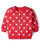 Doodle Poodle 100% Cotton Knit Full Sleeves Sweatjacket With Heart Print - Dark Pink