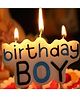 Funcart Birthday Boy Blue Glitter Cake Topper Candle