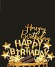 Funcart Happy Birthday Golden Star Cake Decoration - Pack of 18