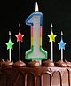 Funcart 1st Birthday Multicolor Star Cake Topper Candle - Pack of 5