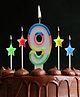 Funcart 9th Birthday Multicolor Star Cake Topper Candle - Pack of 5