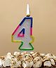 Funcart Number 4 Colorful Cake Topper Candle - Multicolor