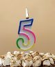 Funcart Number 5 Colorful Cake Topper Candle - Multicolor