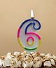 Funcart Number 6 Colorful Cake Topper Candle - Multicolor