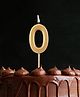Funcart Numerical Number Zero Cake Topper Candle - Golden