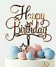 Funcart Happy Birthday Cake Topper - Golden
