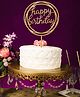 Funcart Acrylic Happy Birthday Golden Cake Topper - Golden