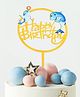 Funcart Dolphin Acrylic Happy Birthday Cake Topper - Golden