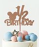 Funcart Half Birthday Mickey Mouse Cake Topper - Golden