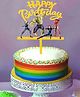 Funcart Superhero Acrylic Happy Birthday Cake Topper - Golden