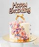 Funcart Happy Birthday Metallic Cake Topper - Rose Gold