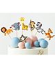 Funcart Jungle Animal MDF Cake Topper - Multicolor