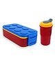 Little Surprise Box 2 Pcs Rectangle Lego Theme Lunch Box with Cup Style Bottle - Blue