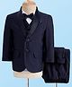 Babyhug Woven Four Piece Party Suit Set with Bow - Navy Blue