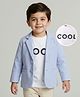 Babyhug Knit Full Sleeves Solid Coloured Partywear Blazer With Printed Tee - Light Blue