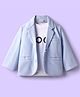 Babyhug Knit Full Sleeves Solid Coloured Partywear Blazer With Printed Tee - Light Blue