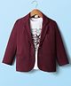 Babyhug Knit Full Sleeves Solid Blazer With Printed T-Shirt - Maroon