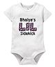 Zeezeezoo 100% Cotton Knit Rakshabandhan Theme Half Sleeves Bhaiyas Lil Sidekick Text Printed Onesie - White