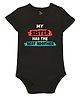 Zeezeezoo 100% Cotton Knit Rakshabandhan Theme Half Sleeves My Sister Has The Best Brother Text Printed Onesie - Black