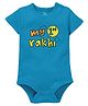 Zeezeezoo 100% Cotton Knit Rakshabandhan Theme Half Sleeves My 1st Rakhi Text Printed Onesie - Blue