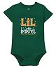 Zeezeezoo 100% Cotton Knit Rakshabandhan Theme Half Sleeves Lil Brother Text Printed Onesie - Forest Green