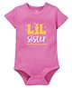 Zeezeezoo 100% Cotton Knit Rakshabandhan Theme Half Sleeves Lil Sister Text Printed Onesie - Pink