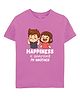 Zeezeezoo 100% Cotton Knit Raksha Bandhan Theme Half Sleeves Happiness Is Annoying My Brother Text Printed Tee - Pink