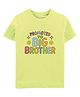Zeezeezoo 100% Cotton Knit Rakhi Theme Half Sleeves Promoted To Big Brother Text Printed Tee - Neon Green