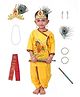 RAJ FANCY DRESSES Woven Janmasthami Theme Three Fourth Sleeves Placket Lace Detailed Lord Krishna Costume Set - Yellow