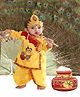 RAJ FANCY DRESSES Woven Janmasthami Theme Full Sleeves Placket Lace Detailed Lord Krishna Costume Set - Yellow