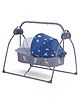 Babyhug Automatic Baby Swing Cradle With Remote Controller- Dark Grey| 5 Swing Speed| Quilted Bassinet| Works on Battery & Adapter| Pre-set Off Timer| In-built Music| Canopy Style Mosquito Net
