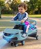 JoyRide SPORTS DLX Light-Up Magic Car Easy Glide Ride-On Toy for Kids  LED Lights, Music & 360° Swivel Wheels Push Swing Car for Indoor Outdoor Fun - Light Blue
